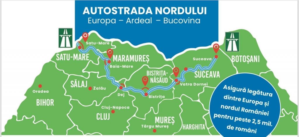 Cine se luptă pentru studiile de fezabilitate pe două tronsoane din Autostrada Nordului, între Baia Mare și Bistrița
