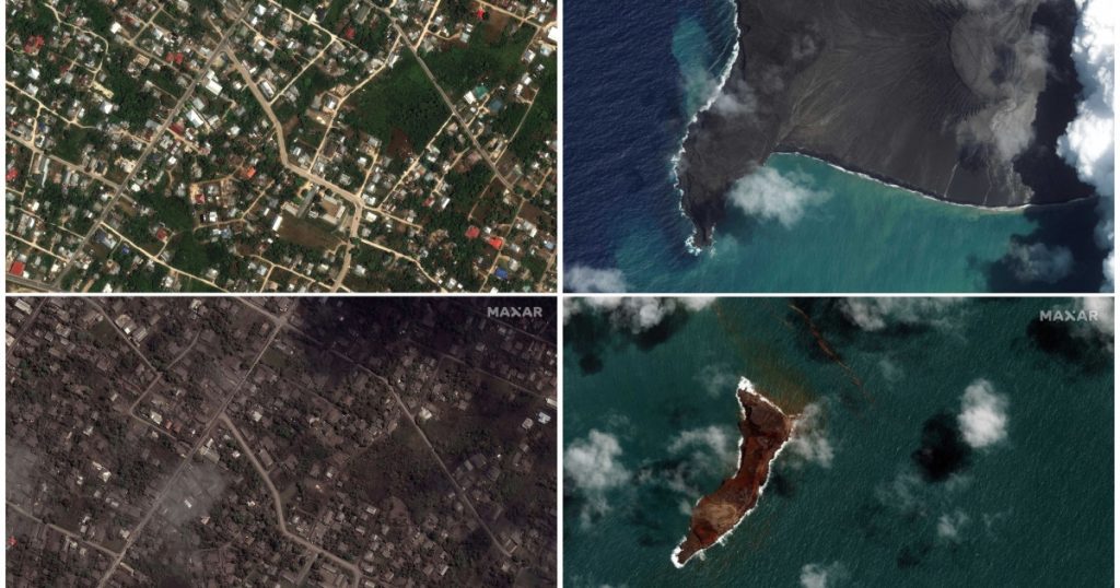 Cum arată insulele din Tonga după erupția violentă a vulcanului și tsunamiul care a urmat. Bilanțul victimelor ar putea crește