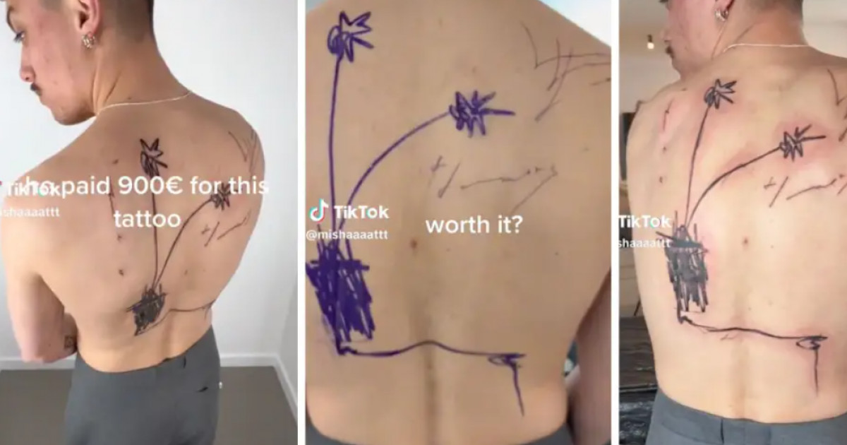 Un tatuator din Berlin și-a prezentat „opera” desenată pe un client, care a costat 900 de euro. Clipul a devenit viral