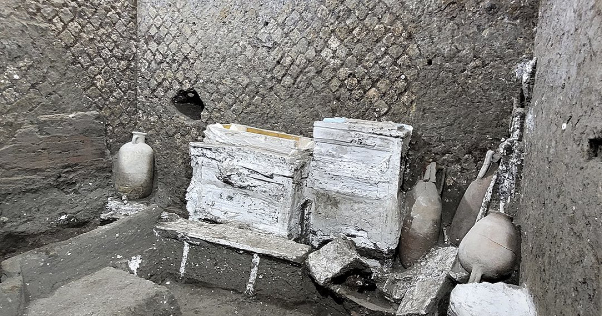 Un dormitor descoperit de arheologi într-o vilă romană de lângă Pompei arată cum trăiau sclavii în lumea antică